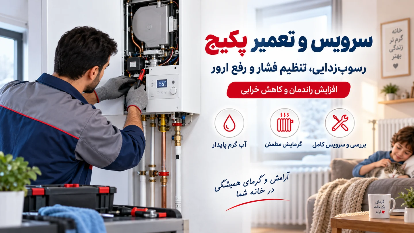 تصویر نمایشی بررسی مدار گرمایش و آب گرم پکیج در خانه